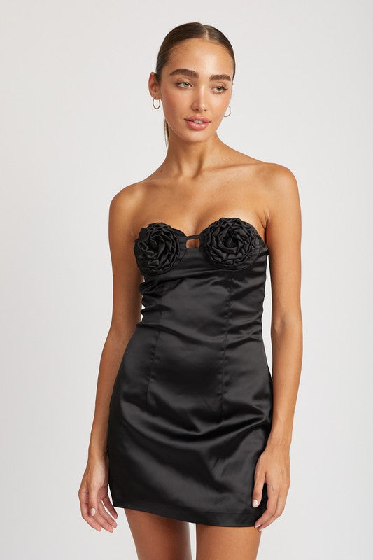 ROSETTE BUST MINI DRESS - Eye Candy Sensation