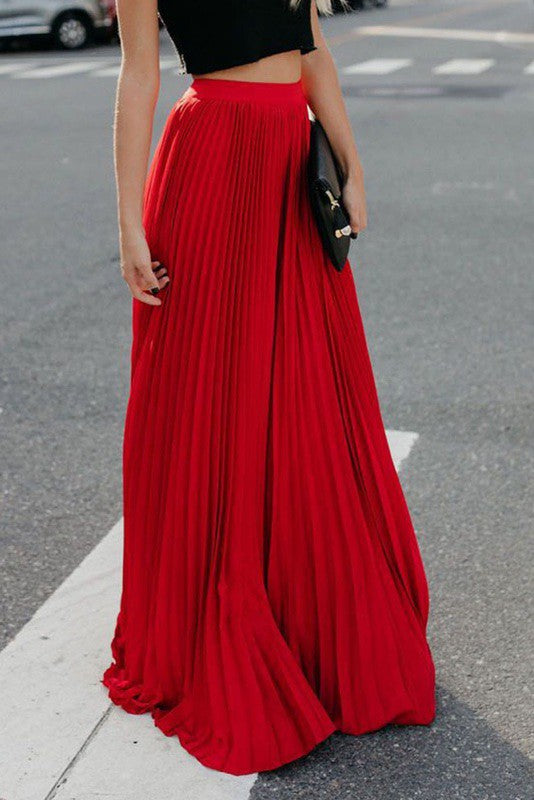 Pleated maxi skirt - Eye Candy Sensation Apparel & Accessories