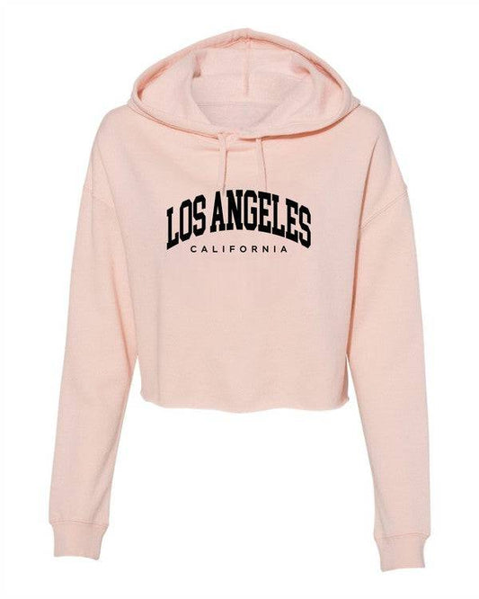 Los Angeles California Cropped Hoodie Ocean and 7th