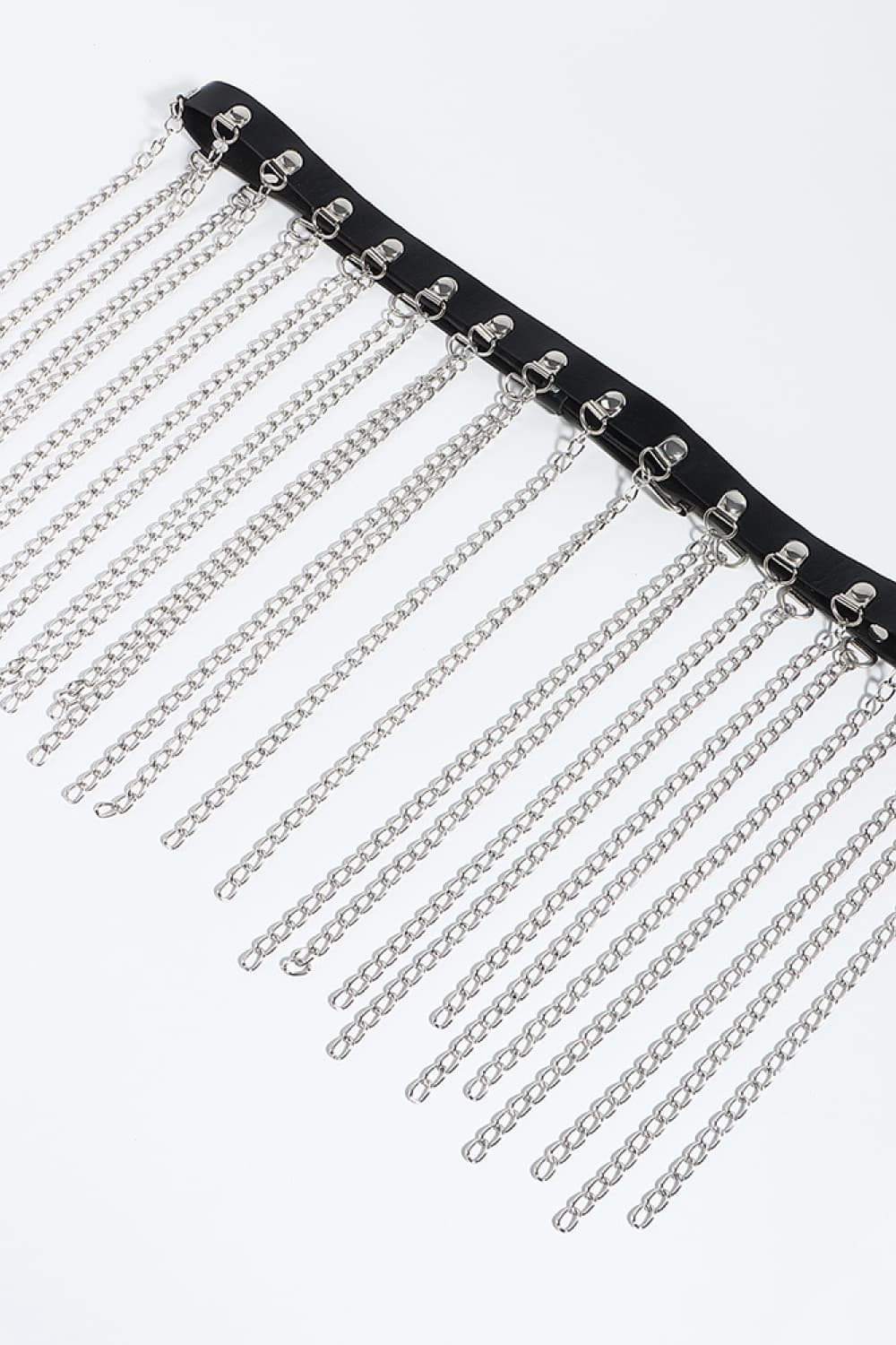 Fringed Chain PU Leather Belt Trendsi