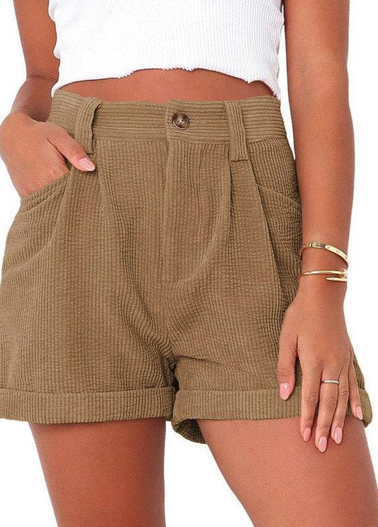 High waisted corduroy shorts - Eye Candy Sensation