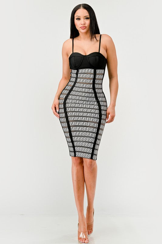 Maze Enigma Bodycon Dress - Eye Candy Sensation