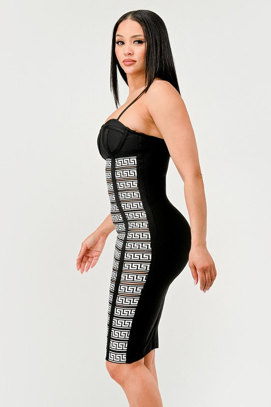 Maze Enigma Bodycon Dress - Eye Candy Sensation