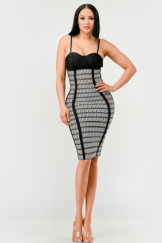 Maze Enigma Bodycon Dress - Eye Candy Sensation