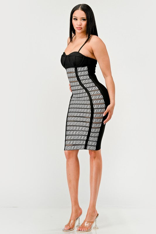 Maze Enigma Bodycon Dress - Eye Candy Sensation