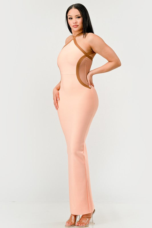 Peaches and Cream Infinity Gown Bandage dress - Eye Candy Sensation