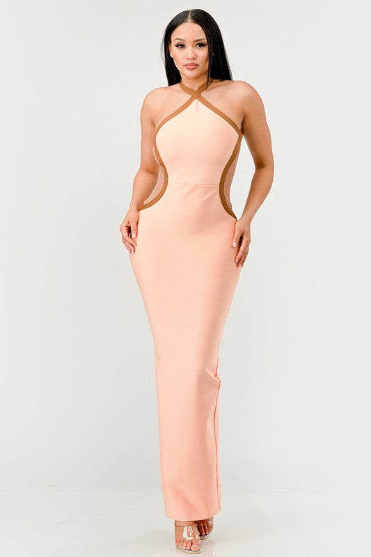Peaches and Cream Infinity Gown Bandage dress - Eye Candy Sensation