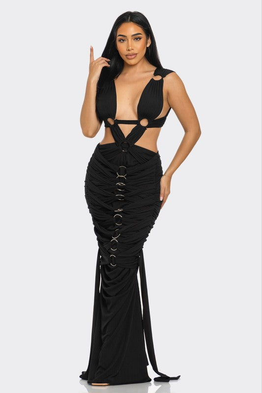 Sahara Mystique Pleated Gown - Eye Candy Sensation