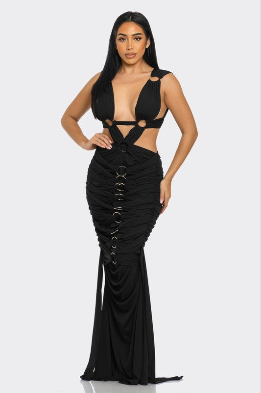 Sahara Mystique Pleated Gown - Eye Candy Sensation