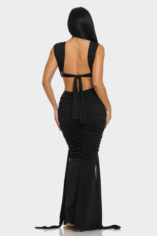 Sahara Mystique Pleated Gown - Eye Candy Sensation