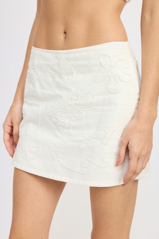 HIGH WAIST EMBROIDERED SKORT - Eye Candy Sensation