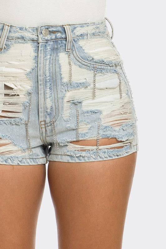 Rebel Spirit Distressed Denim Shorts Athina