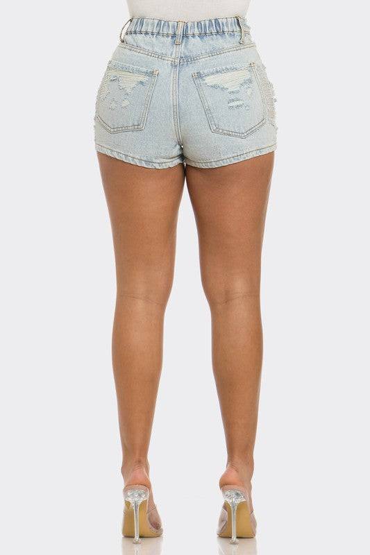 Rebel Spirit Distressed Denim Shorts Athina