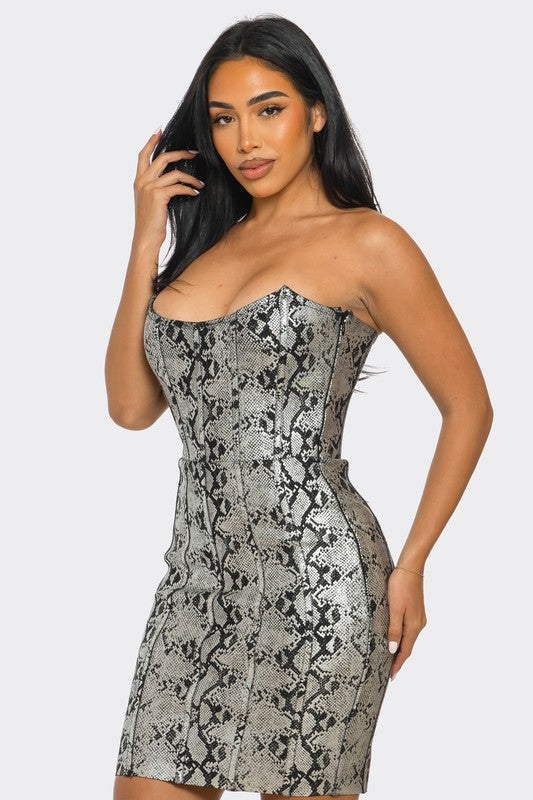 Serpentine Glamour Bodycon Dress - Eye Candy Sensation
