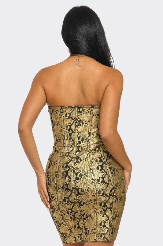 Serpentine Glamour Bodycon Dress - Eye Candy Sensation