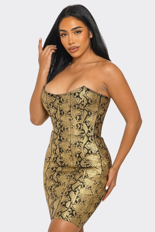 Serpentine Glamour Bodycon Dress - Eye Candy Sensation