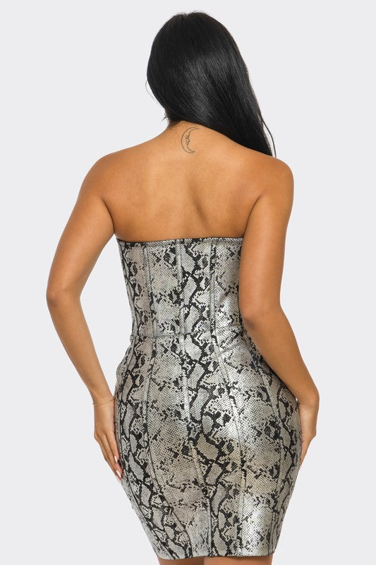 Serpentine Glamour Bodycon Dress - Eye Candy Sensation