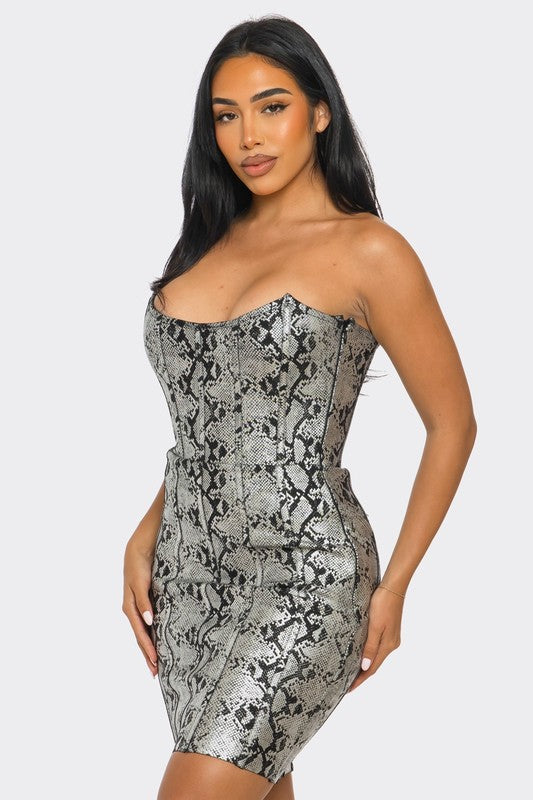 Serpentine Glamour Bodycon Dress - Eye Candy Sensation