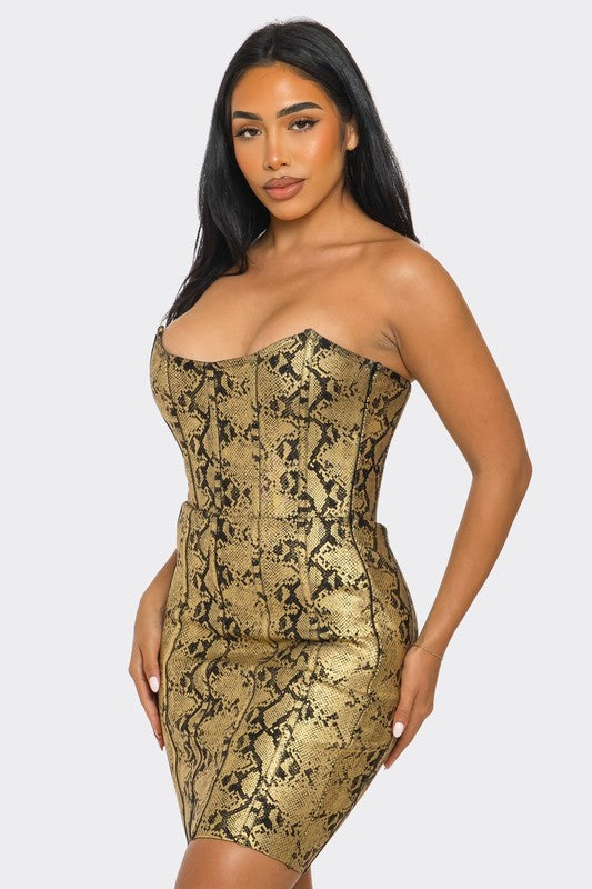 Serpentine Glamour Bodycon Dress - Eye Candy Sensation