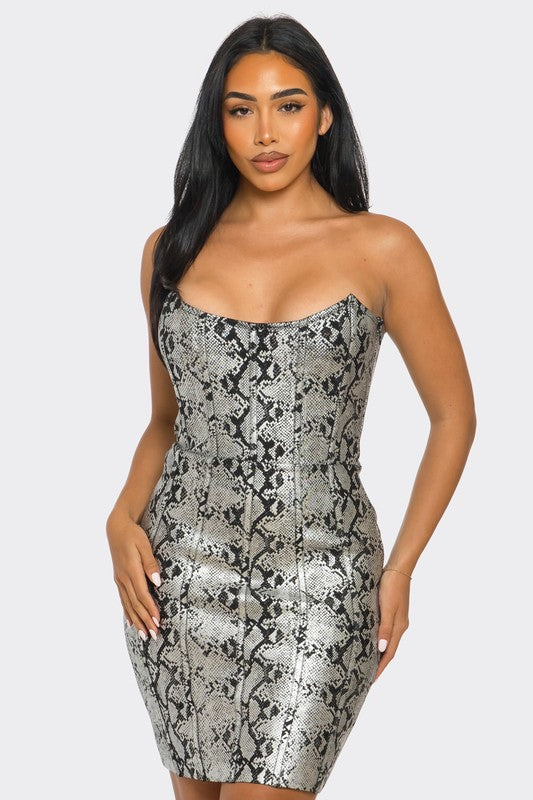 Serpentine Glamour Bodycon Dress - Eye Candy Sensation