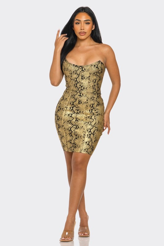 Serpentine Glamour Bodycon Dress - Eye Candy Sensation