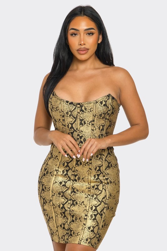 Serpentine Glamour Bodycon Dress - Eye Candy Sensation