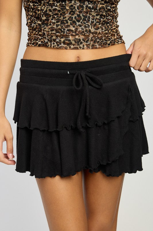 TIERED RUFFLE MINI SKORT - Eye Candy Sensation