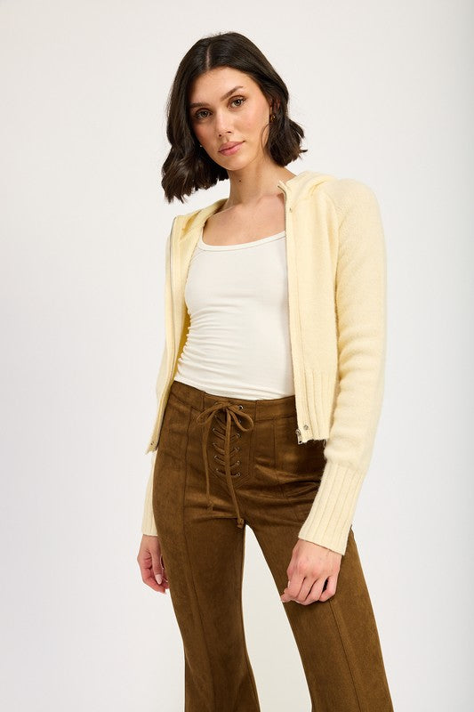 CROPPED HOODIE ZIP UP - Eye Candy Sensation