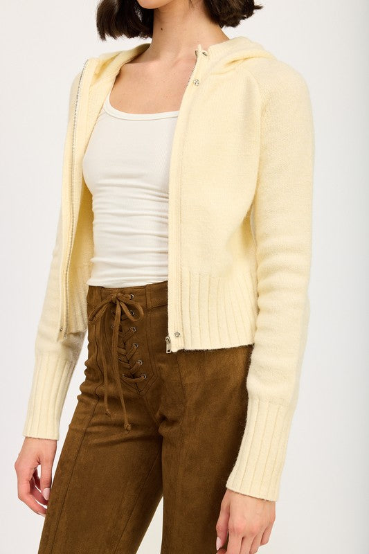 CROPPED HOODIE ZIP UP - Eye Candy Sensation