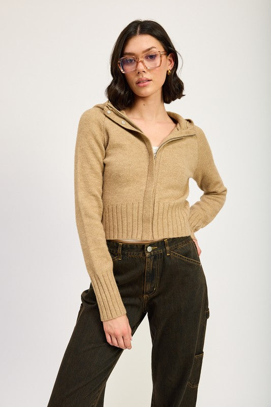 CROPPED HOODIE ZIP UP - Eye Candy Sensation
