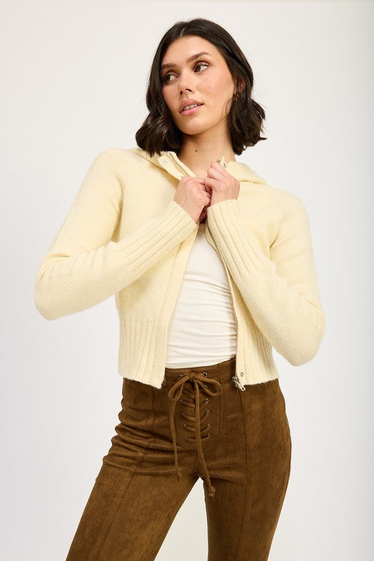 CROPPED HOODIE ZIP UP - Eye Candy Sensation