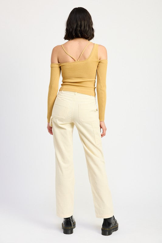 ONE SHOULDER LONG SLEEVE TOP - Eye Candy Sensation
