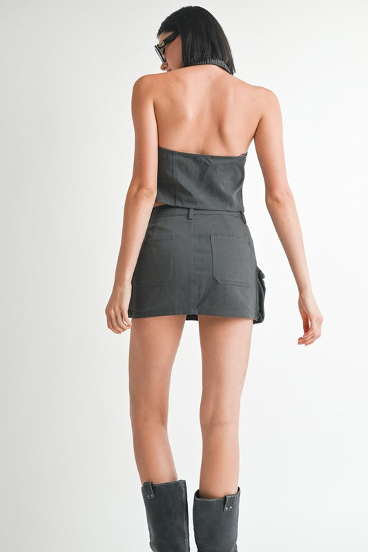 WRAPPED HALTER NECK TOP - Eye Candy Sensation