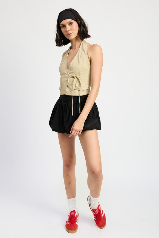 WRAPPED HALTER NECK TOP - Eye Candy Sensation
