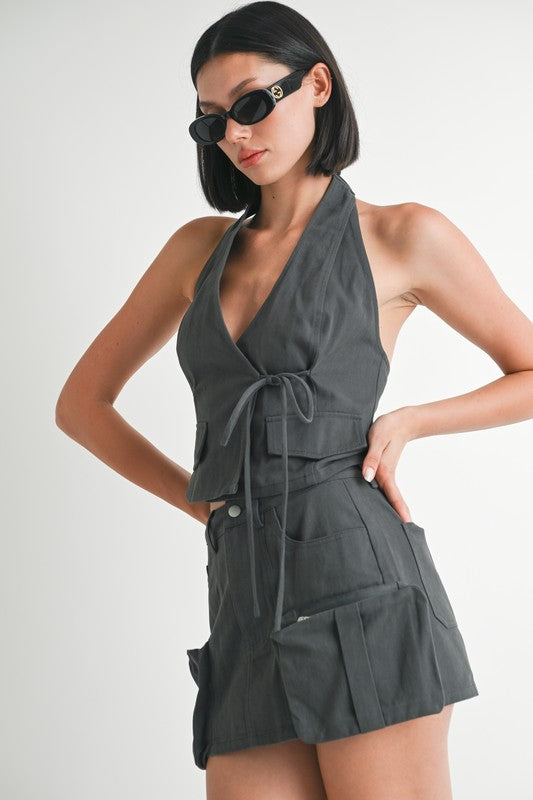 WRAPPED HALTER NECK TOP - Eye Candy Sensation