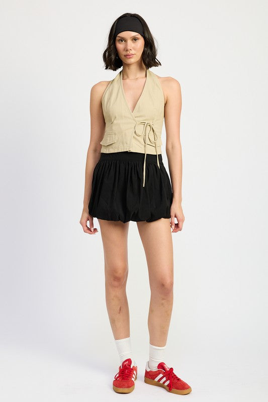 WRAPPED HALTER NECK TOP - Eye Candy Sensation