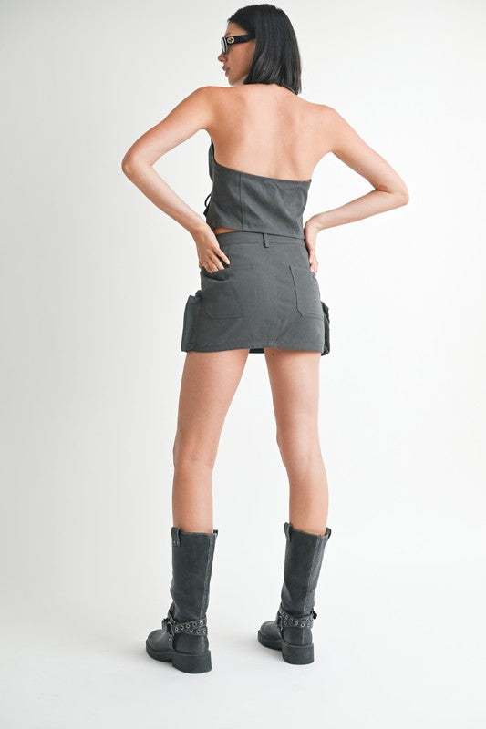 WRAPPED HALTER NECK TOP - Eye Candy Sensation