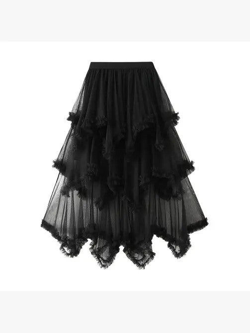 Layered Mesh High Waist Skirt - Eye Candy Sensation Apparel & Accessories