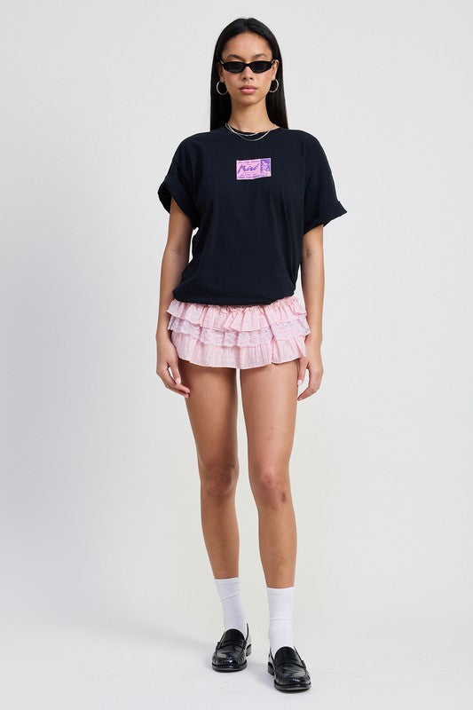 GINGHAM MINI RUFFLE SKORT - Eye Candy Sensation Apparel & Accessories