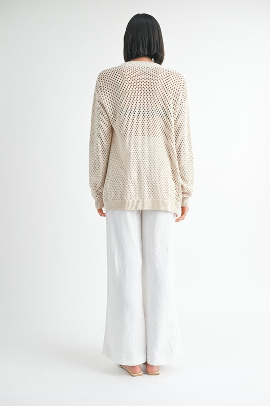 BUTTON UP CROCHET CARDIGAN - Eye Candy Sensation Apparel & Accessories