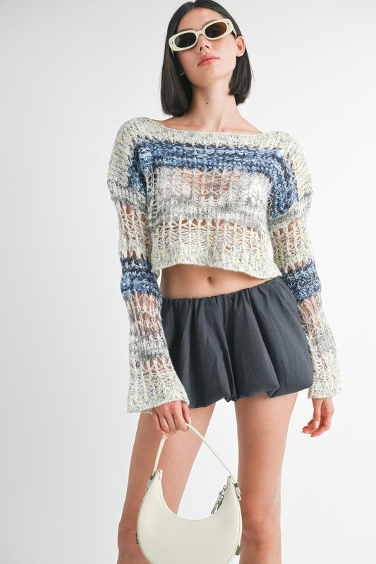 LOOSE KNITTED CROP SWEATER Emory Park