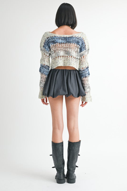 LOOSE KNITTED CROP SWEATER Emory Park