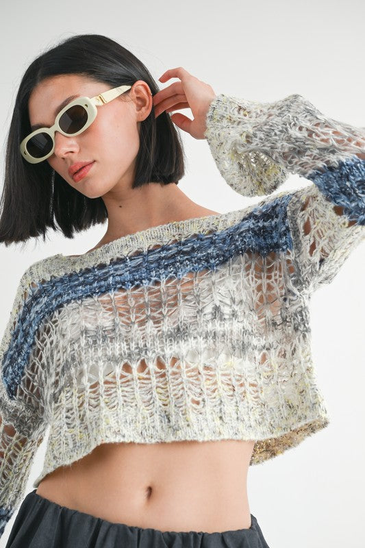 LOOSE KNITTED CROP SWEATER Emory Park