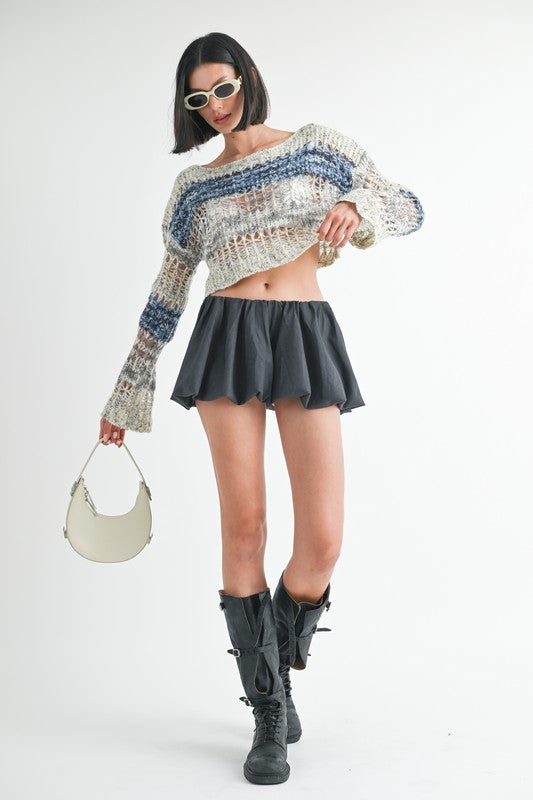 LOOSE KNITTED CROP SWEATER Emory Park