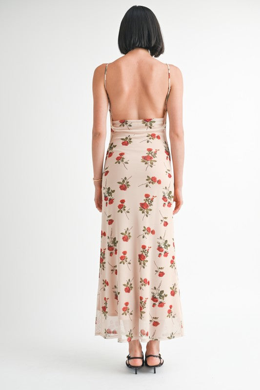 COWL NECK MAXI DRESS WITH OPEN BACK Emory Park