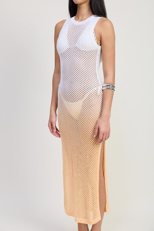 CROCHET MAXI DRESS WITH OPEN BACK - Eye Candy Sensation Apparel & Accessories