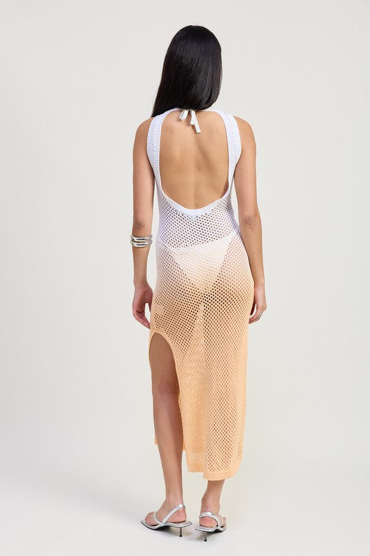 CROCHET MAXI DRESS WITH OPEN BACK - Eye Candy Sensation Apparel & Accessories