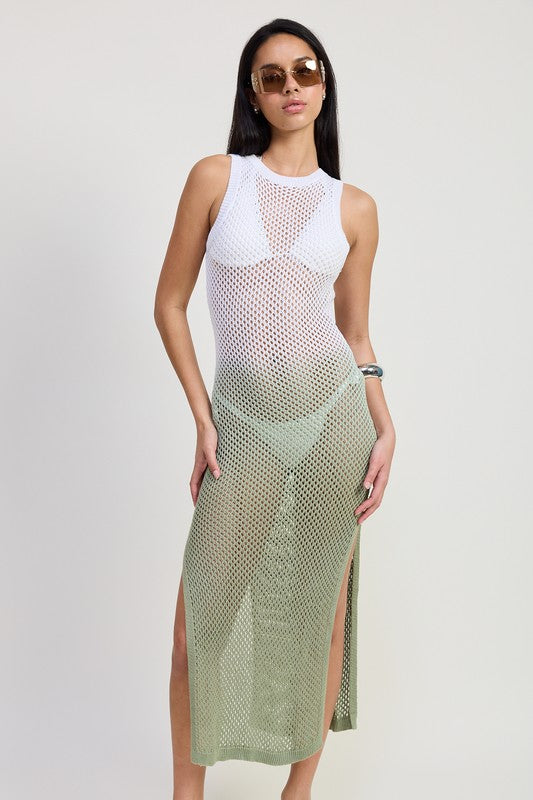 CROCHET MAXI DRESS WITH OPEN BACK - Eye Candy Sensation Apparel & Accessories