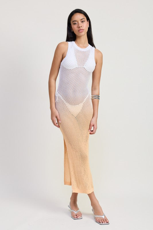 CROCHET MAXI DRESS WITH OPEN BACK - Eye Candy Sensation Apparel & Accessories