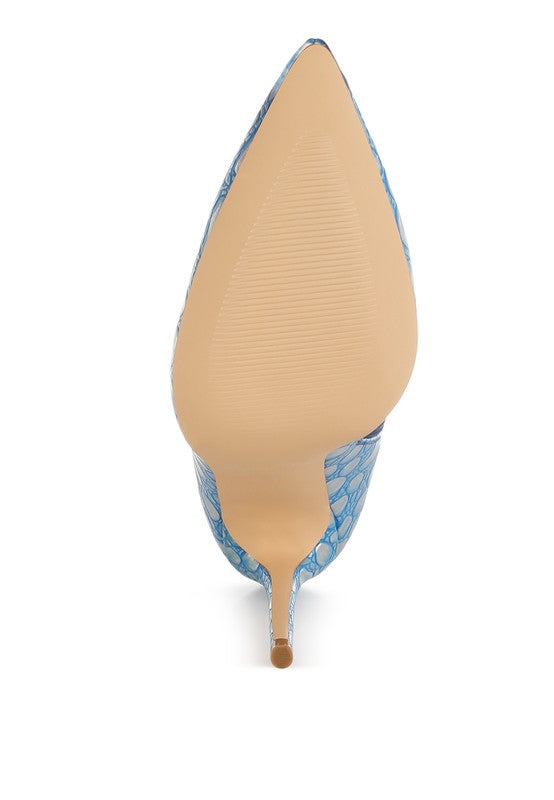 Moolah Embossed Stiletto Heel Ankle Boots - Eye Candy Sensation Apparel & Accessories